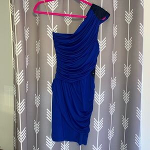 Blue one shoulder dress